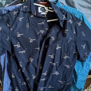 Unique pattern small short sleeve button down